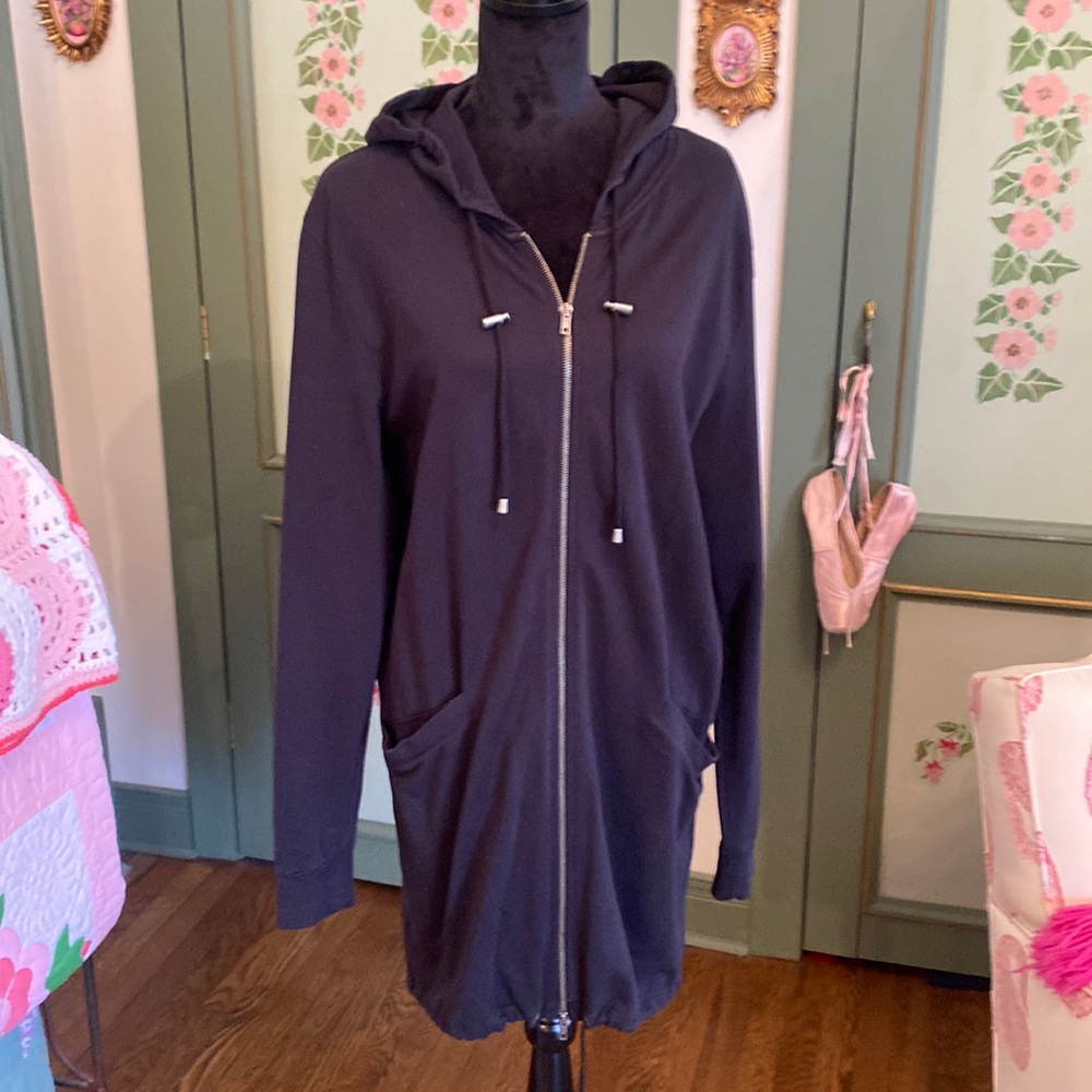 ONLY & SONS LONG ZIP-FRONT, HOODED JACKET SIZE M